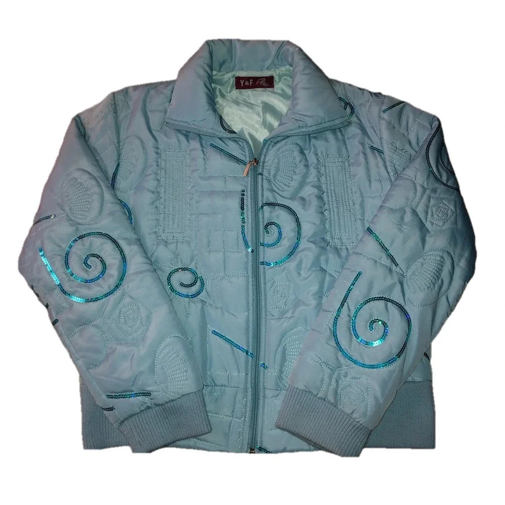 Women’s Blue Puffer Jacket - Comes with comftorable Hood (Pictured) - Size